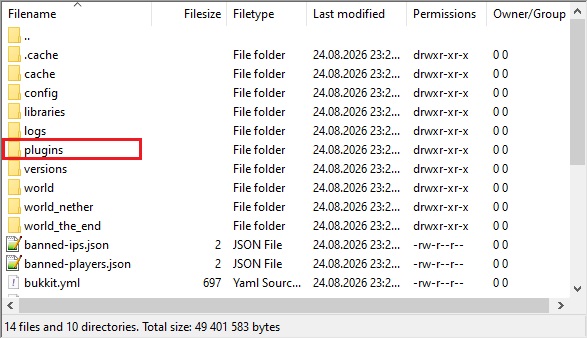 FileZilla: необходимая папка plugins